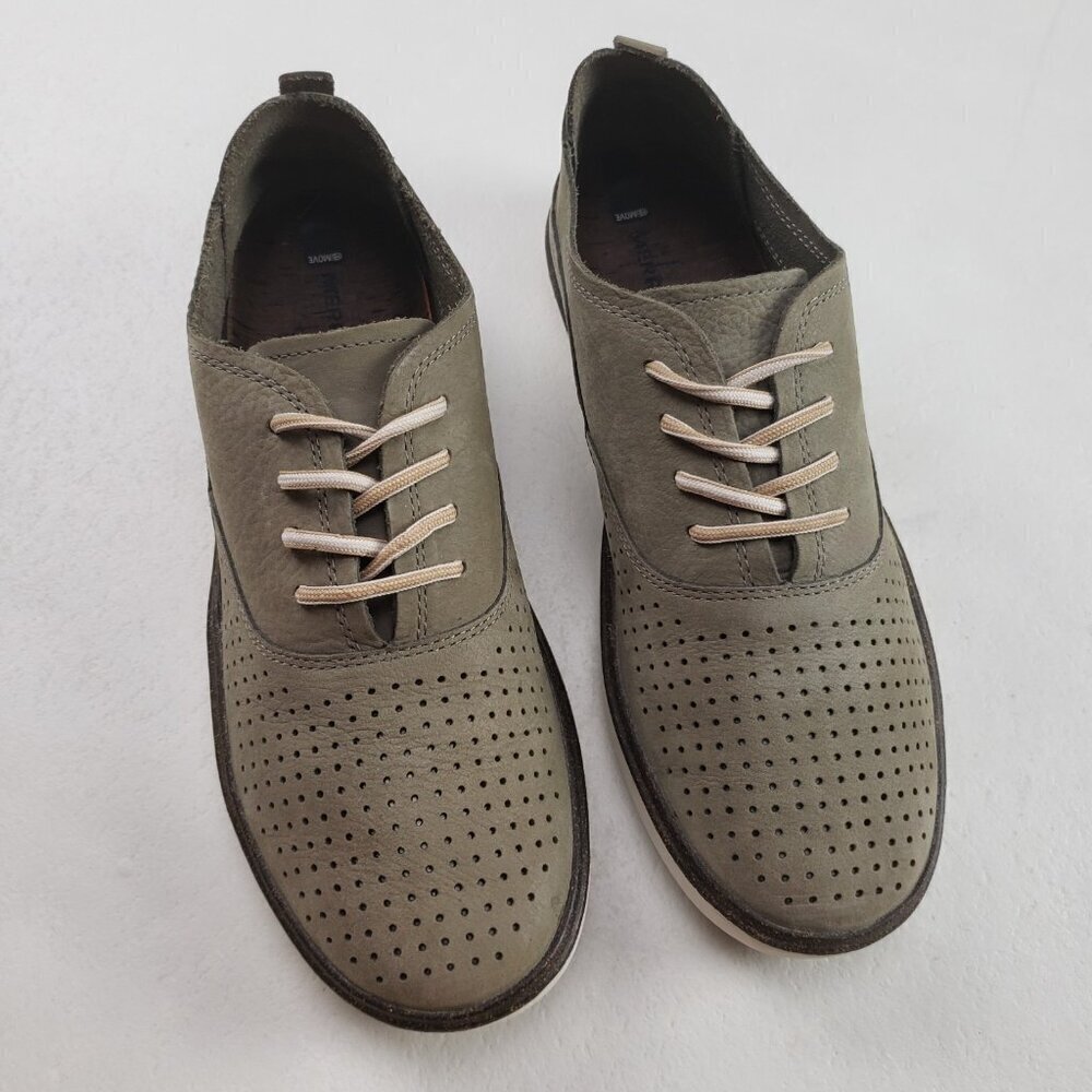 Merrell Around Town Lace Up Oxford Womens 8 Green Suede Comfort Casual Shoe